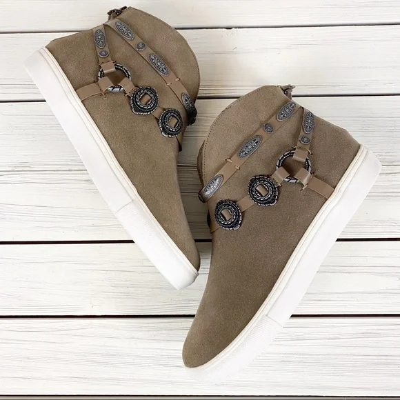 NEW Very Volatile Menloh Taupe Boho Sneakers 7 - Picture 4 of 13
